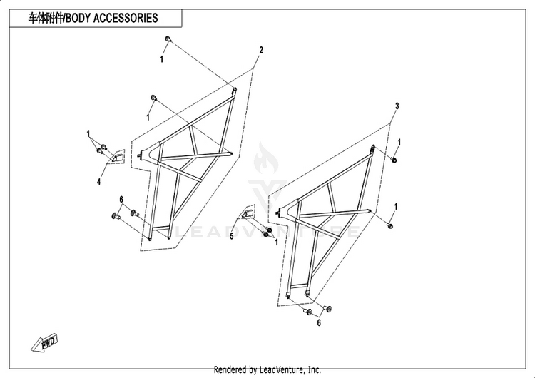 Body Accessories CF1000UU UFORCE 1000 2019 ATHENS BLUE Schematic