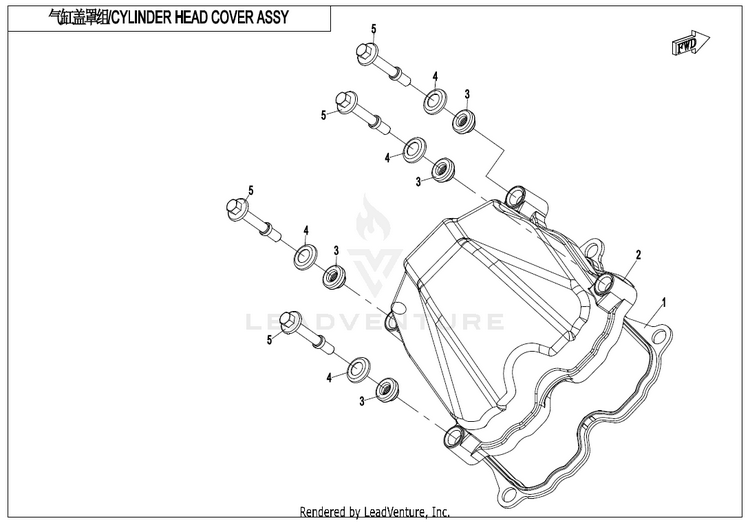 Cylinder Head Cover Assy. CF1000UZ UFORCE 1000 2025 Nebula Black Schematic