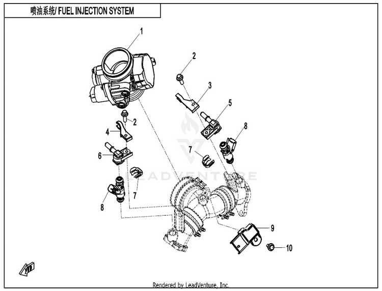 Fuel Injection System CF800 ZFORCE 800 EX EPS 2022 ATHENS BLUE Schematic