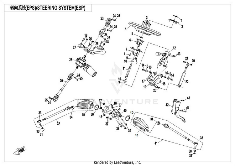 Steering System(Eps) CF1000UU UFORCE 1000 2019 ATHENS BLUE Schematic
