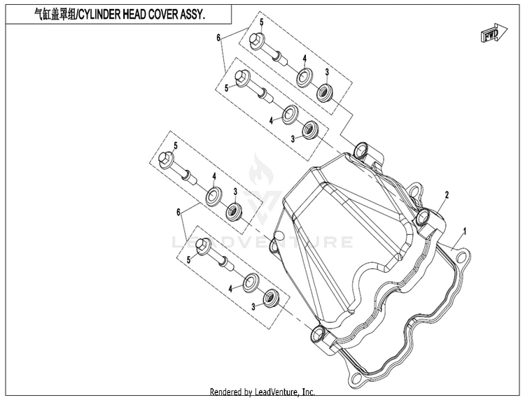Cylinder Head Cover Assy. CF800 ZFORCE 800 EX EPS 2022 ATHENS BLUE Schematic
