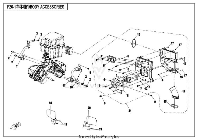 Body Accessories CF800-3 UFORCE 800 EPS 2018 Grey Schematic