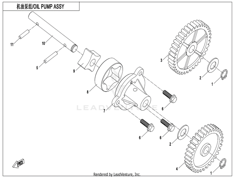 Oil Pump Assy. ZFORCE 950 HO EX CF1000SZ-D 2022 Lava Orange Schematic