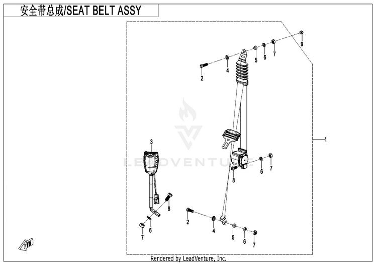 Seat Belt Assy(Driver) CF1000UZ UFORCE 1000 2025 Nebula Black Schematic