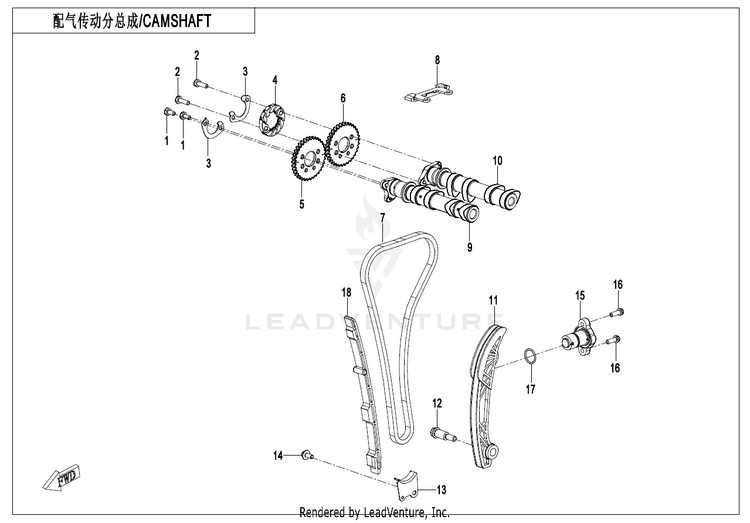Camshaft CF400-7US 450NK 2024 Nebula White Schematic
