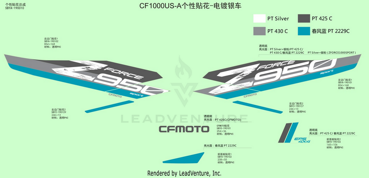 Decal(Na,Ultra Silver) ZFORCE 950 Sport CF1000US-A 2020 Fire Red Schematic