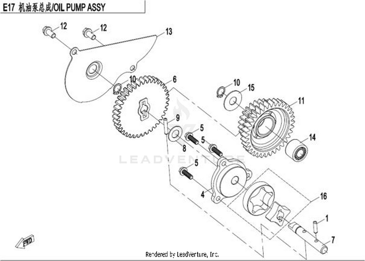 Oil Pump Assy CFORCE 400 CF400AU 2016 Crystal Orange Schematic