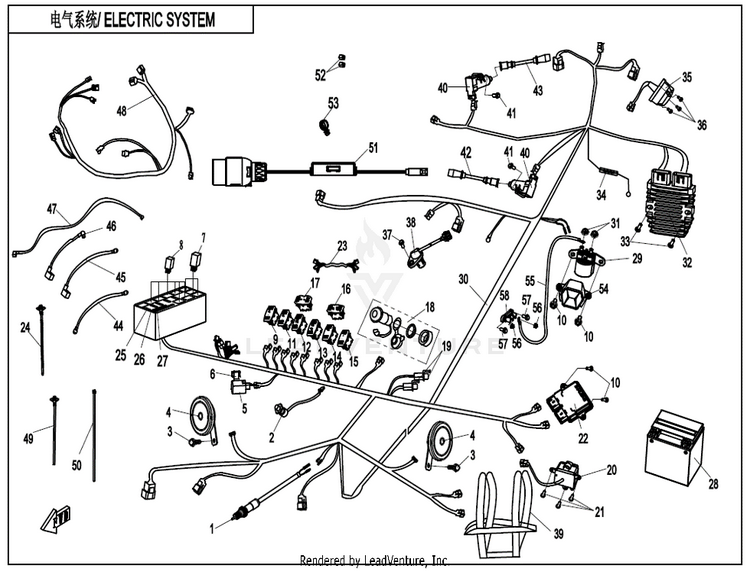 Electric System CF800 ZFORCE 800 EX EPS 2022 ATHENS BLUE Schematic