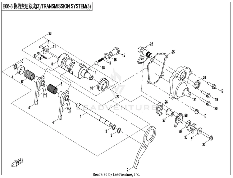 Transmission System(3) CF600AU-3S CFORCE 600 2022 Force Red Schematic