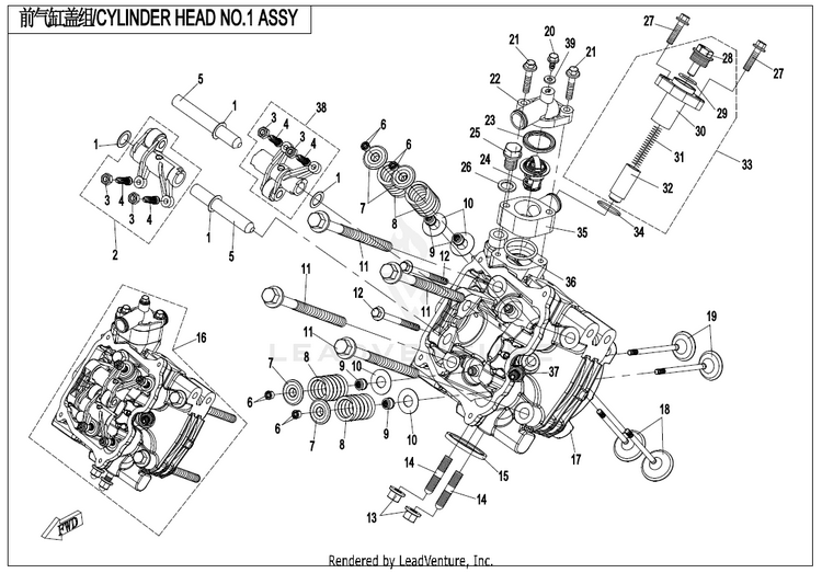 Cylinder Head No.1 Assy CF800AU-2A CFORCE 800 EPS 2020 Crystal Orange Schematic