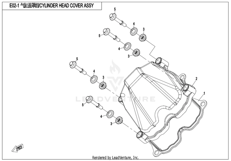 Cylinder Head Cover Assy ZFORCE 950 Sport CF1000US-A 2020 Fire Red Schematic