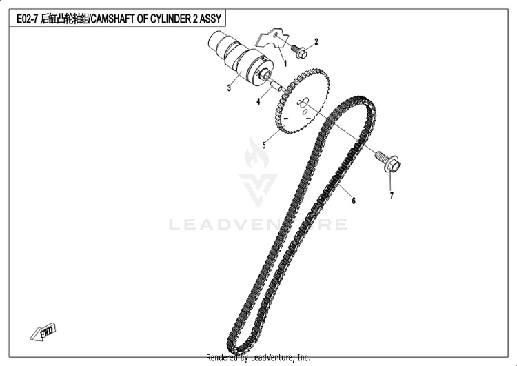 Camshaft Of Cylinder 2 Assy. CF800-3 UFORCE 800 EPS 2018 Grey Schematic