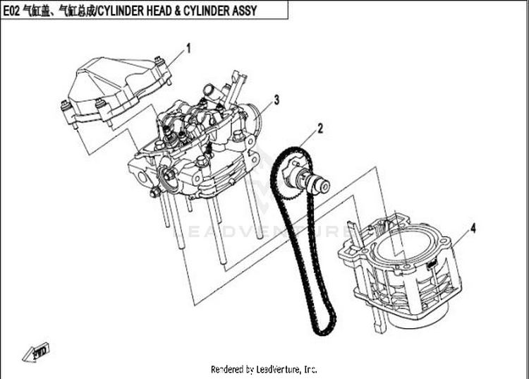Cylinder Head&Cylinder Assy. CFORCE 400 CF400AU 2016 Crystal Orange Schematic