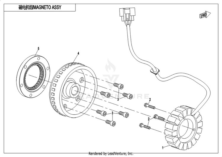 Magneto Assy. CF1000UU UFORCE 1000 2019 ATHENS BLUE Schematic