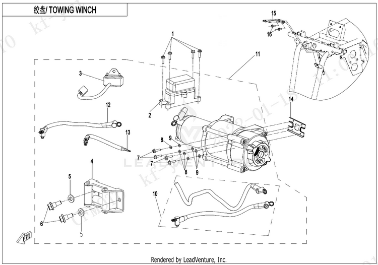 Towing Winch CF500AZ-9S CFORCE 500 S 2022 Force Red Schematic