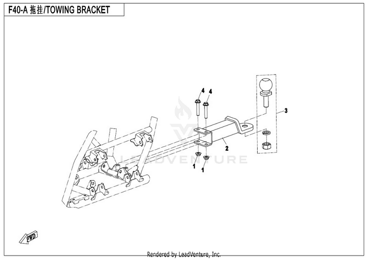 Towing System(Solid Type) CFORCE 400 CF400AU 2017 Crystal Orange Schematic