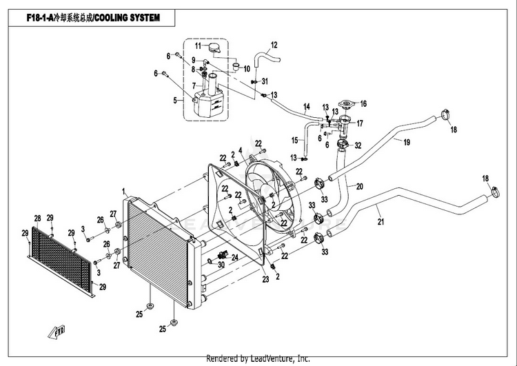 Cooling System CFORCE 800 CF800-2 2017 Crystal Orange Schematic
