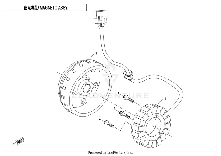 Magneto Stator Assy(High Power) CFORCE 400 CF400AU 2019 Crystal Orange Schematic