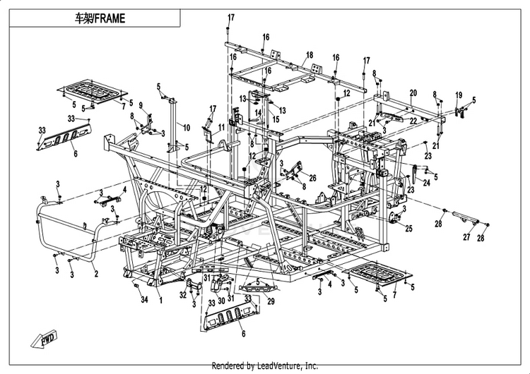 Frame CF1000UU UFORCE 1000 2019 ATHENS BLUE Schematic