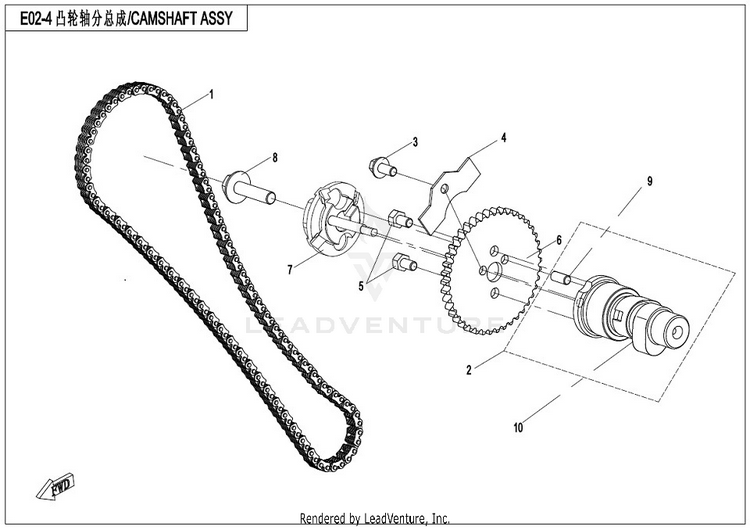 Camshaft Assy CFORCE 400 CF400AU 2017 Crystal Orange Schematic