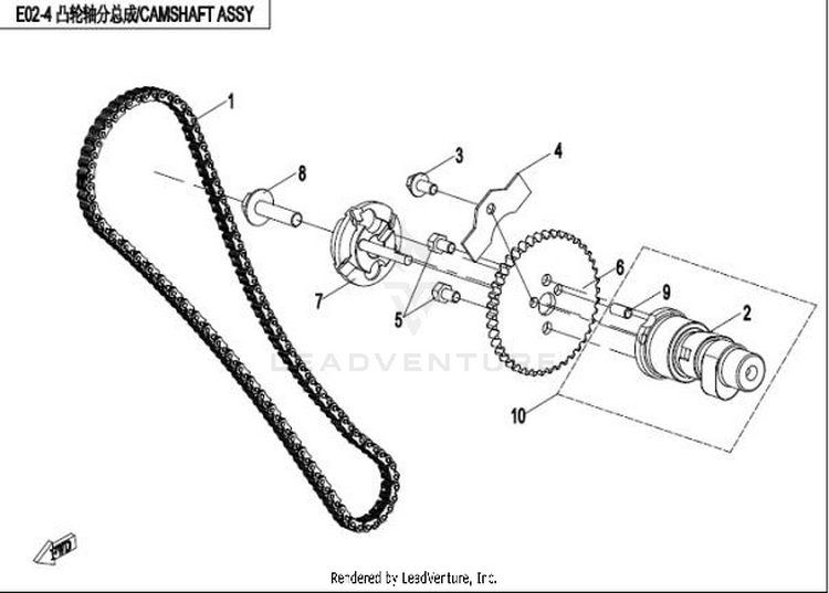 Camshaft Assy. CFORCE 400 CF400AU 2016 Crystal Orange Schematic