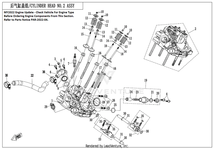 Cylinder Head (2) CF800 ZFORCE 800 EX EPS 2022 ATHENS BLUE Schematic