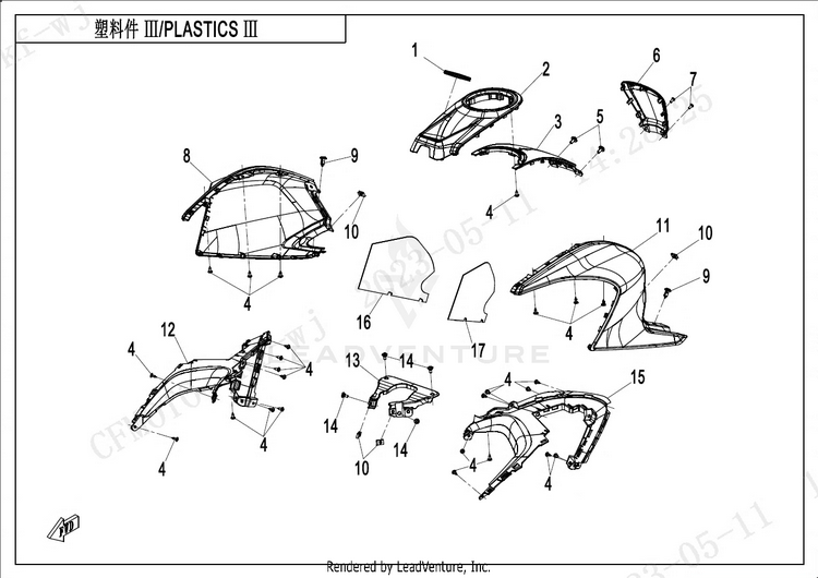 Plastics 3 CF400-7US 450NK 2024 Nebula White Schematic