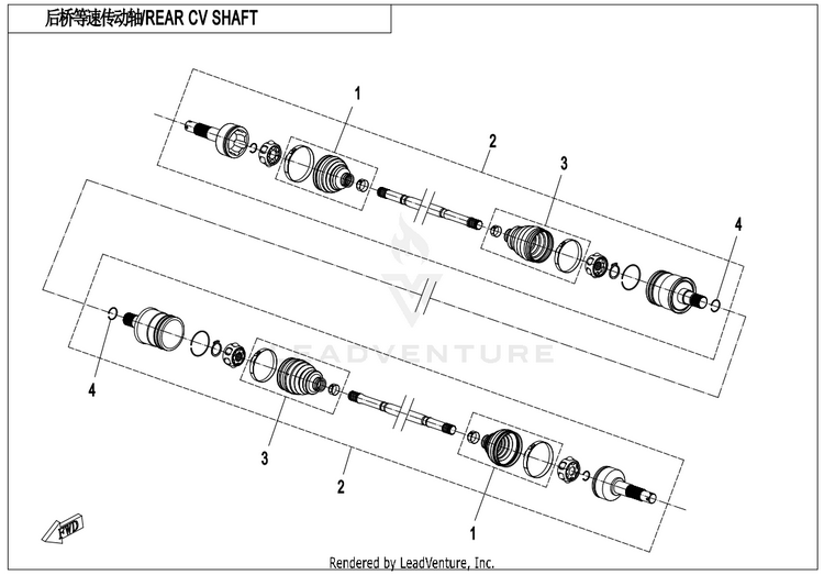 Rear Cv Shaft CF800AU-2A CFORCE 800 EPS 2020 Crystal Orange Schematic