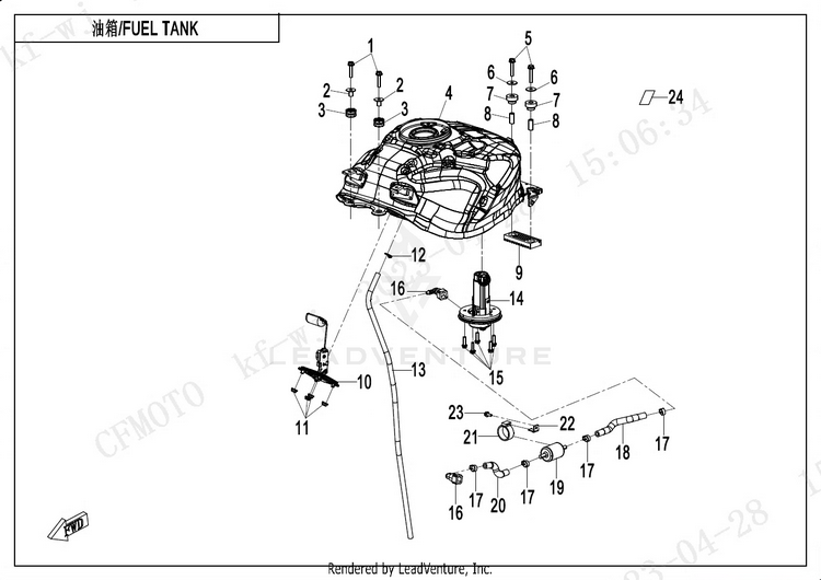 Fuel Tank CF400-7US 450NK 2024 Nebula White Schematic