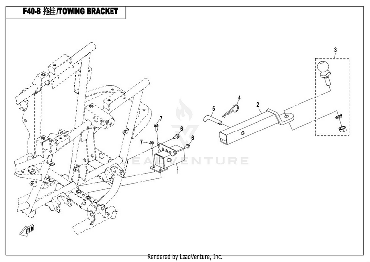 Towing Bracket(Usa) CFORCE 800 CF800-2 2017 Crystal Orange Schematic