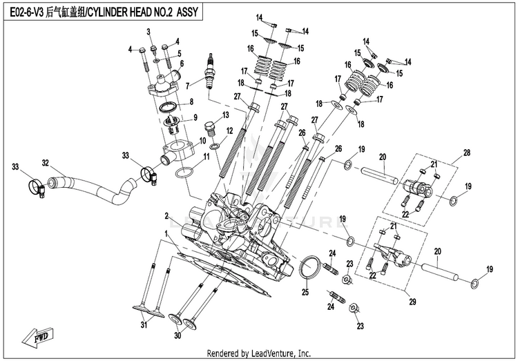 Cylinder Head No.2 Assy ZFORCE 950 Sport CF1000US-A 2020 Fire Red Schematic