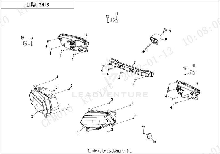 Lights CF500AZ-9S CFORCE 500 S 2022 Force Red Schematic