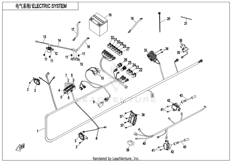 Electric System ZFORCE 950 Sport CF1000US-A 2020 Fire Red Schematic
