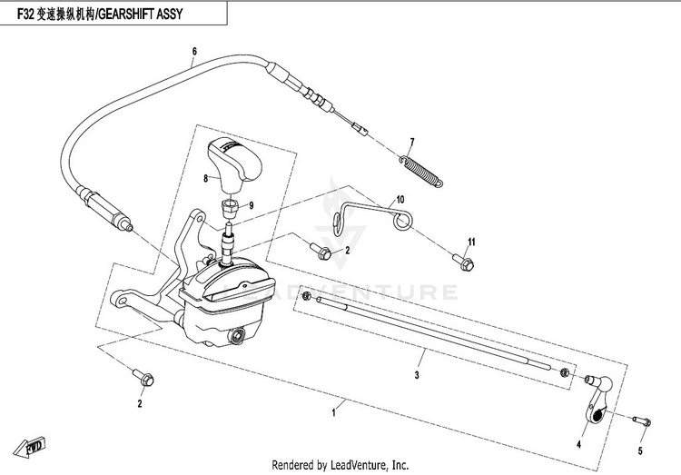 Gearshift Assy CFORCE 800 CF800-2 2017 Crystal Orange Schematic