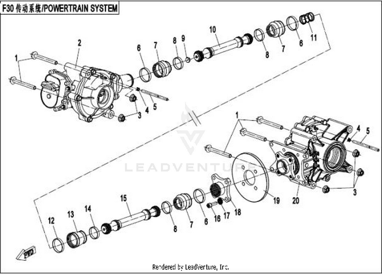 Powertrain System CFORCE 400 CF400AU 2016 Crystal Orange Schematic