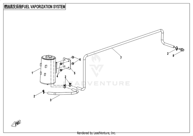 Fuel Vaporization System CF1000UU UFORCE 1000 2019 ATHENS BLUE Schematic