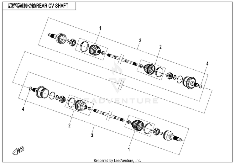 Rear Cv Shaft CF1000UZ UFORCE 1000 2025 Nebula Black Schematic