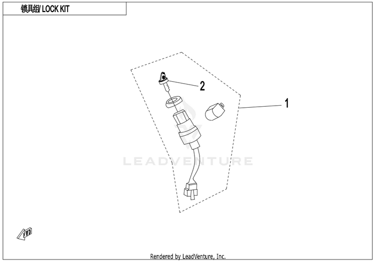 Lock Kit CF800AU-2A CFORCE 800 EPS 2020 Crystal Orange Schematic