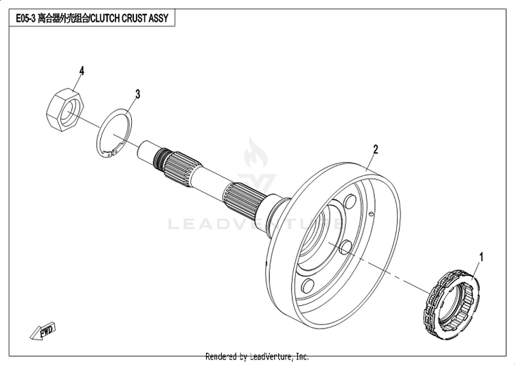 Clutch Housing Assy CF800-3 UFORCE 800 EPS 2018 Grey Schematic