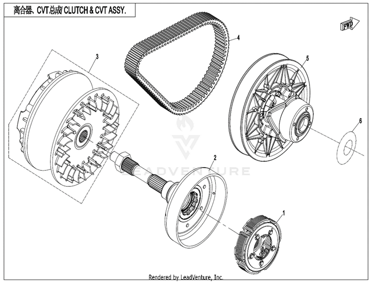 Wet Clutch And Cvt Assy. CF800 ZFORCE 800 EX EPS 2022 ATHENS BLUE Schematic