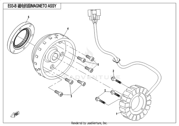 Magneto Assy(For Eps) CF800-3 UFORCE 800 EPS 2018 Grey Schematic