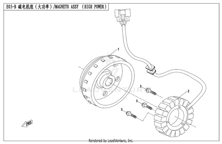Magneto Assy(Eps) CF500AU-7S CFORCE 500 S 2017 Ferrari  Red Schematic
