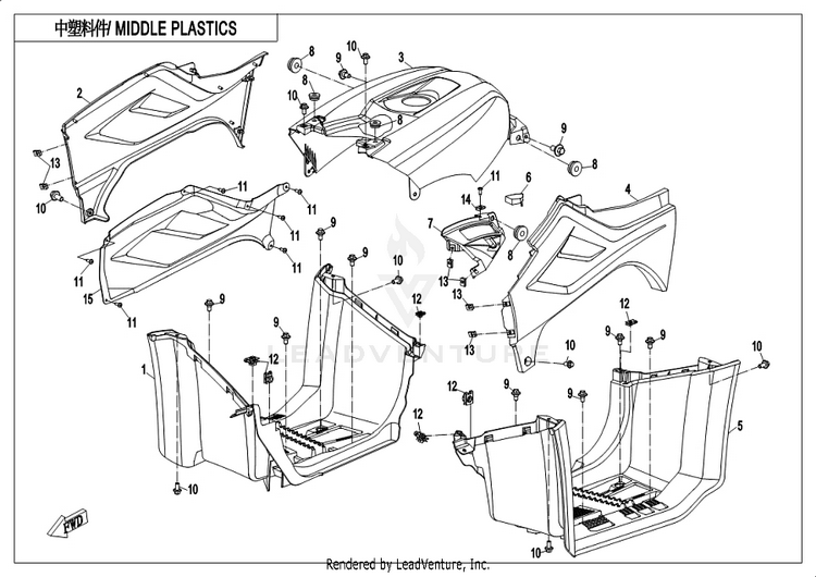 Middle Plastics CFORCE 400 CF400AU 2019 Crystal Orange Schematic