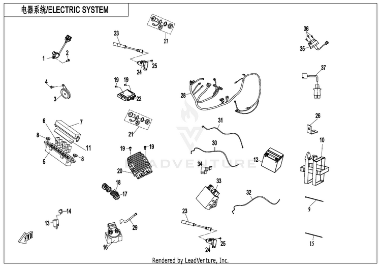 Electric System(Na,High Power) CF800AU-2A CFORCE 800 EPS 2020 Crystal Orange Schematic