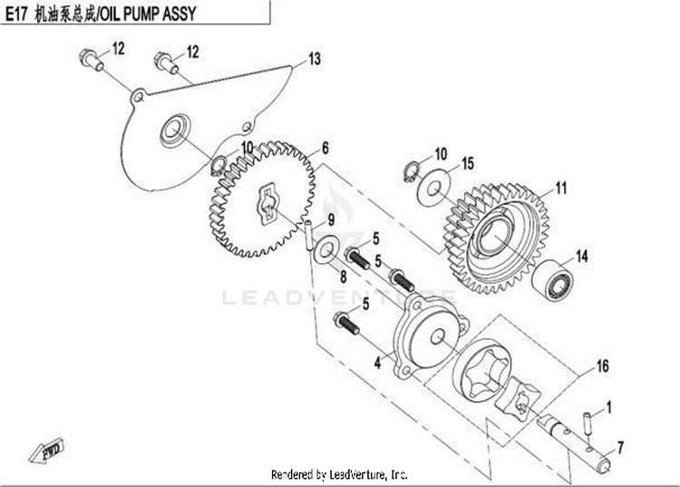 Oil Pump Assembly CFORCE 500 HO CF500AU-6L 2017 Crystal Orange Schematic