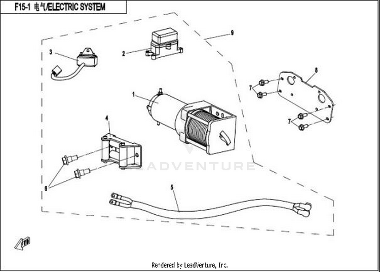 Towing Winch CFORCE 400 CF400AU 2016 Crystal Orange Schematic
