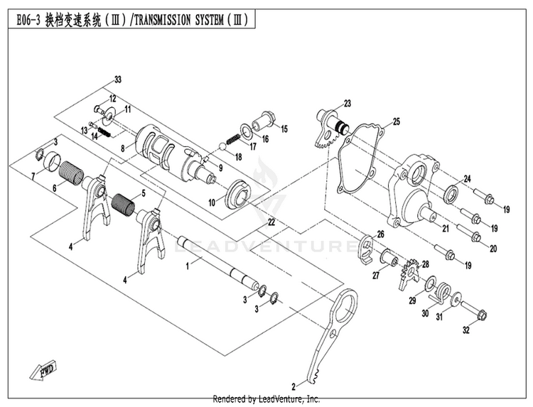 Transmission System (3) CF500AZ-9S CFORCE 500 S 2022 Force Red Schematic
