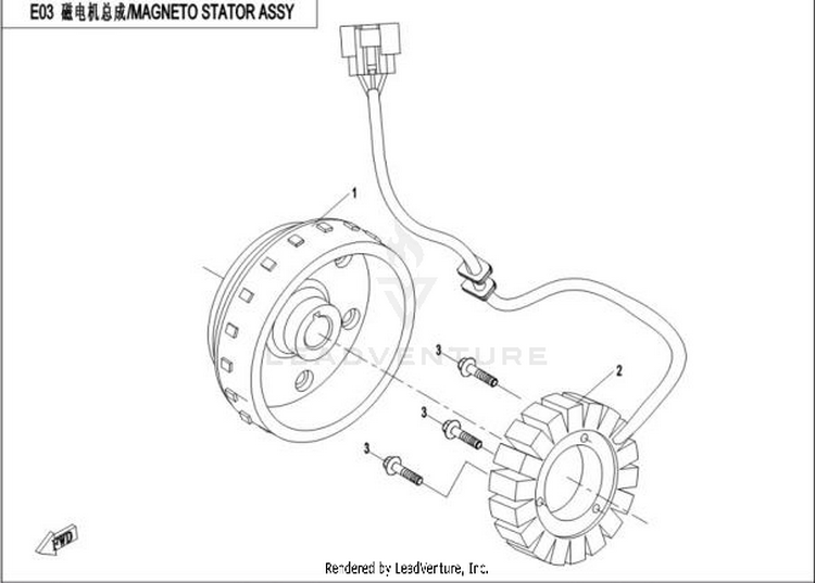 Magneto Stator Assy CFORCE 400 CF400AU 2016 Crystal Orange Schematic