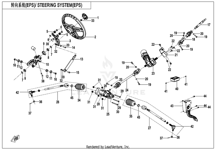 Steering System ZFORCE 950 Sport CF1000US-A 2020 Fire Red Schematic