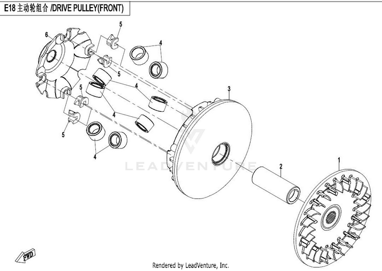 Drive Clutch Assy CFORCE 800 CF800-2 2017 Crystal Orange Schematic